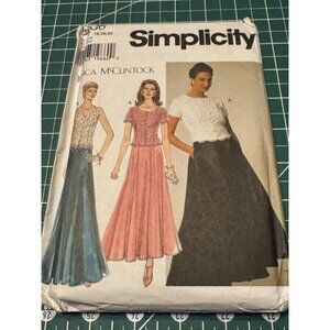 Simplicity Jessica McClintock Sewing Pattern 7436 Misses Dress Top Gored Skirt S